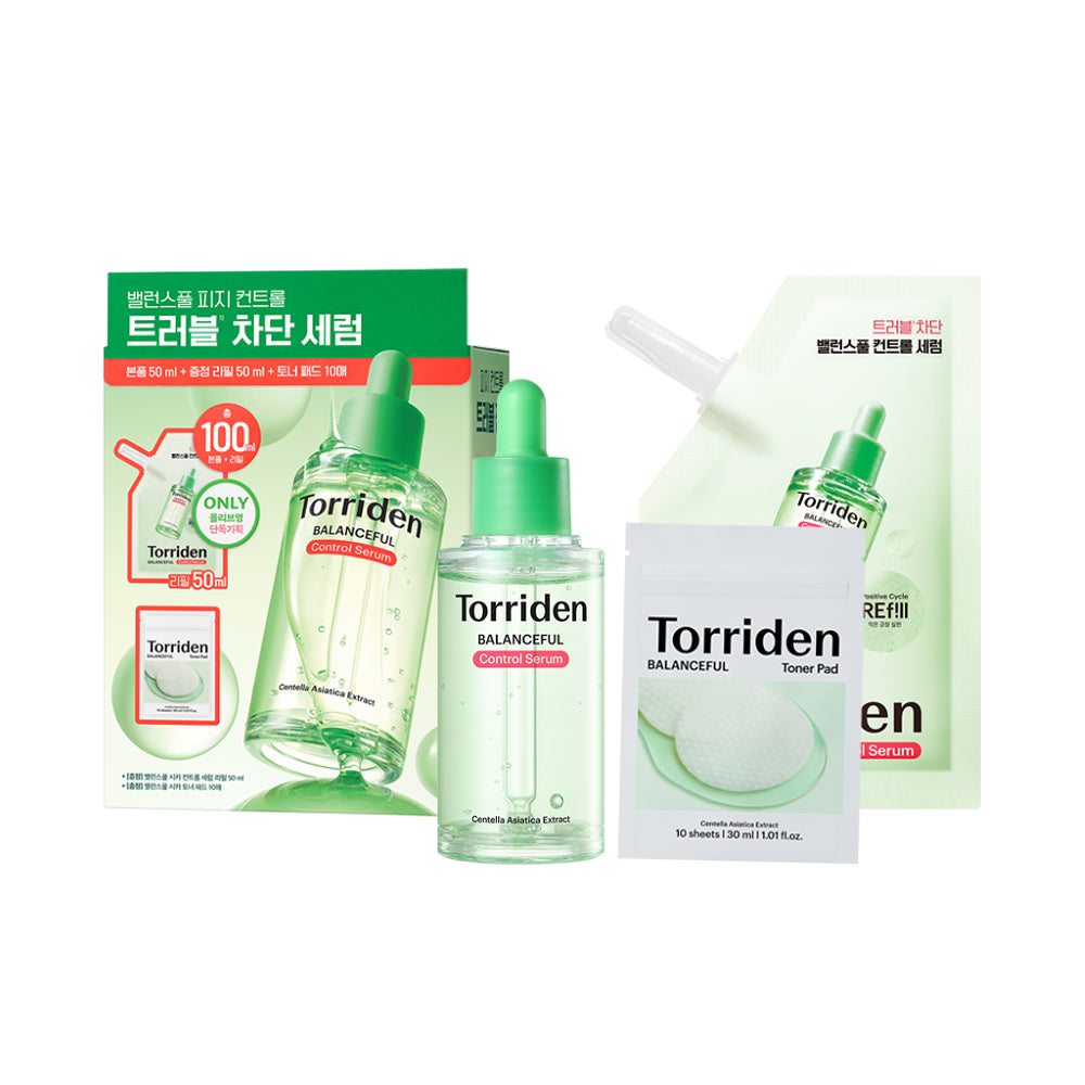 [Cortis Pick] Torriden Balanceful Cica Control Serum 50ml with Gift (+50ml Refill+10 Pads)