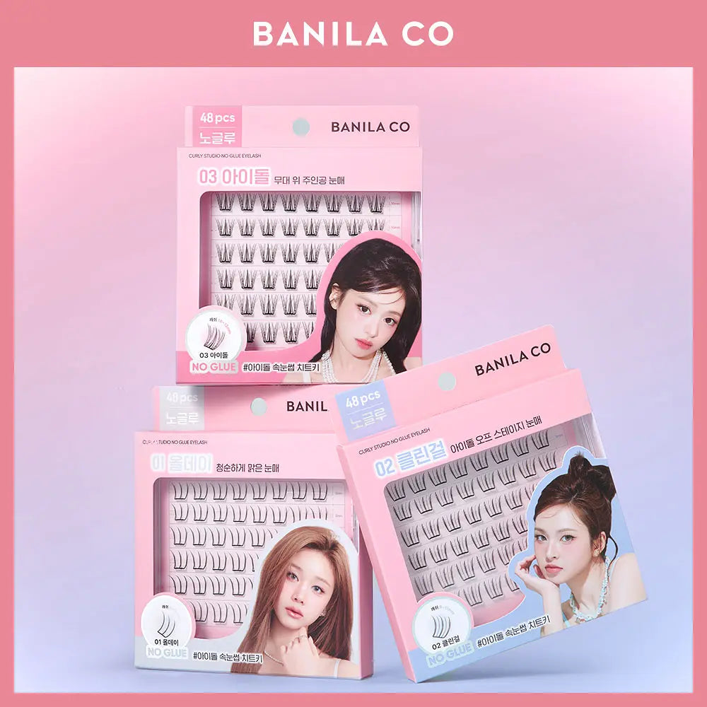 Babymonster x Banila Co Curly Studio No-Glue Eyelashes with Gift ( #02 Clean Girl Lash 16 pcs)
