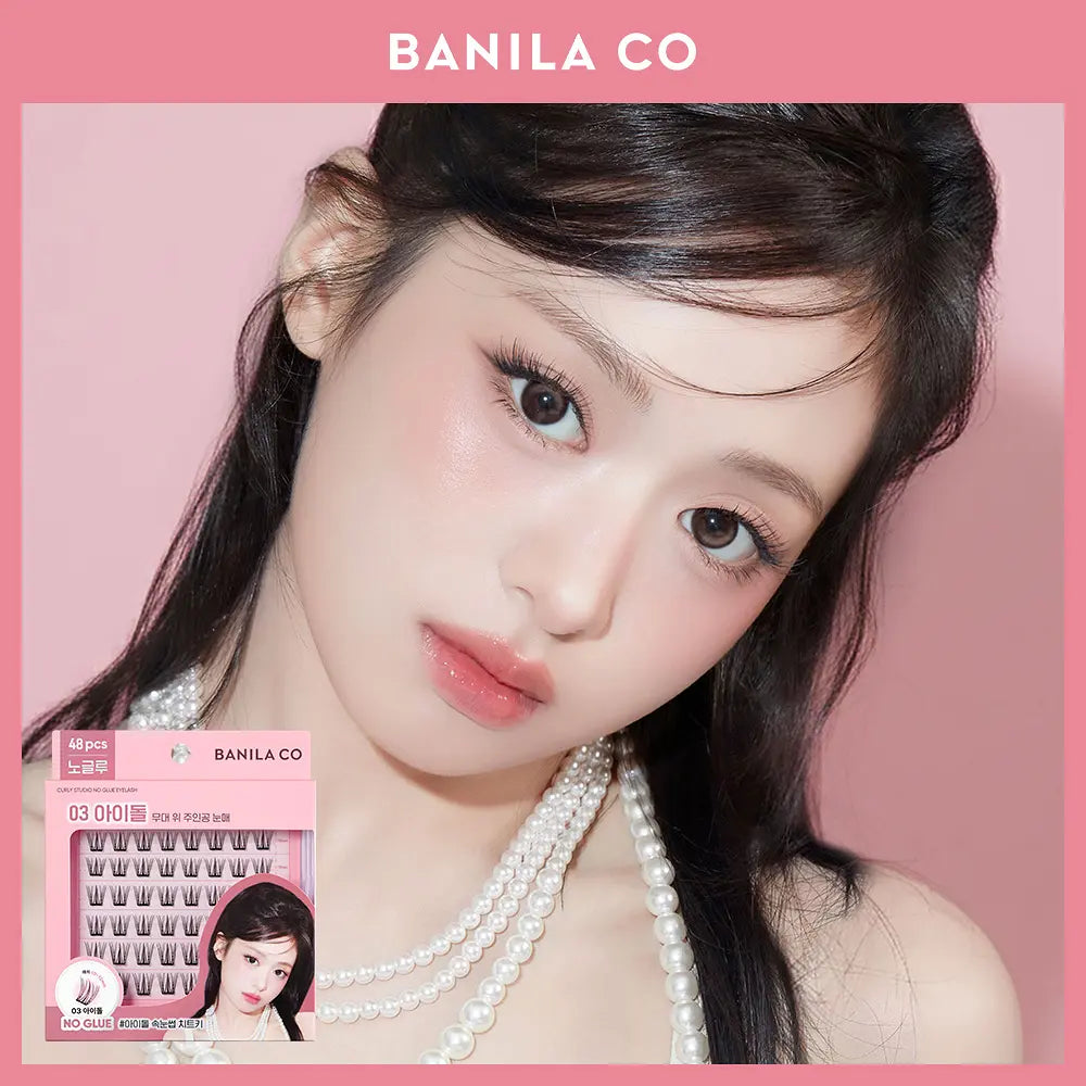 Babymonster x Banila Co Curly Studio No-Glue Eyelashes with Gift ( #02 Clean Girl Lash 16 pcs)