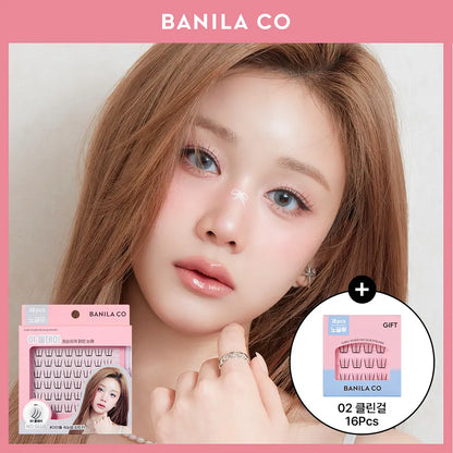 Babymonster x Banila Co Curly Studio No-Glue Eyelashes with Gift ( #02 Clean Girl Lash 16 pcs)