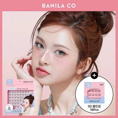 Babymonster x Banila Co Curly Studio No-Glue Eyelashes with Gift ( #02 Clean Girl Lash 16 pcs)
