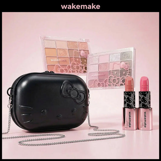 [Hello Kitty Black Edition] WAKEMAKE Hello Kitty Lip & Eye Kit (Eye Palette + Balm Stick)