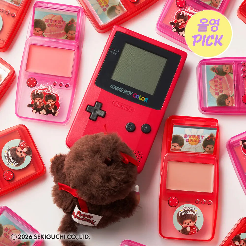 Monchhichi X Amuse Game Station Lip & Cheek Healthy Balm with Gift (Mini Pink Puff)