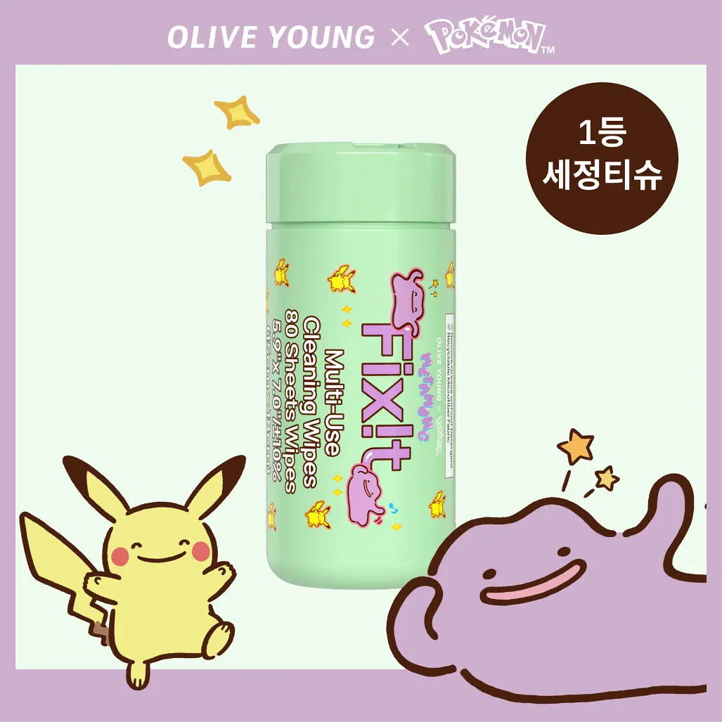 [Pokemon Edition] Fixit Mini Cleansing Roll Tissue 80 Sheets