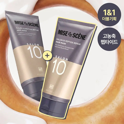 [Aespa Pick] Mise-en-scène Salon 10 Peptide Repair Hair Mask 300ml with Gift (Duo Set 1+1)