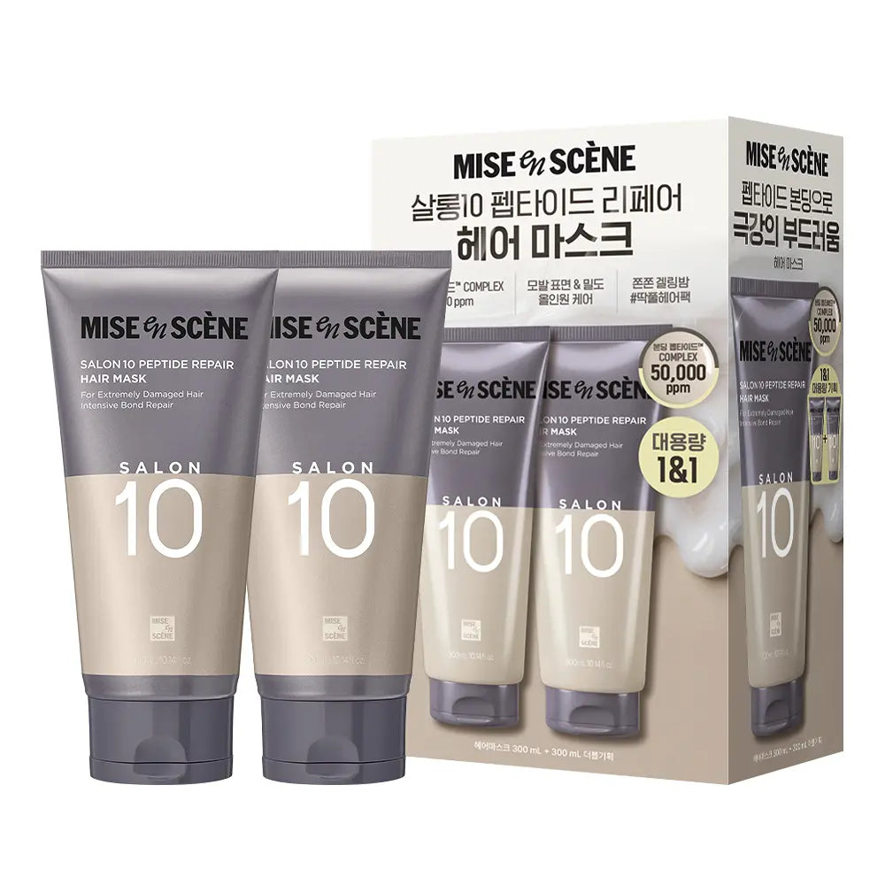 [Aespa Pick] Mise-en-scène Salon 10 Peptide Repair Hair Mask 300ml with Gift (Duo Set 1+1)