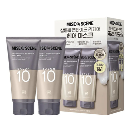 [Aespa Pick] Mise-en-scène Salon 10 Peptide Repair Hair Mask 300ml with Gift (Duo Set 1+1)