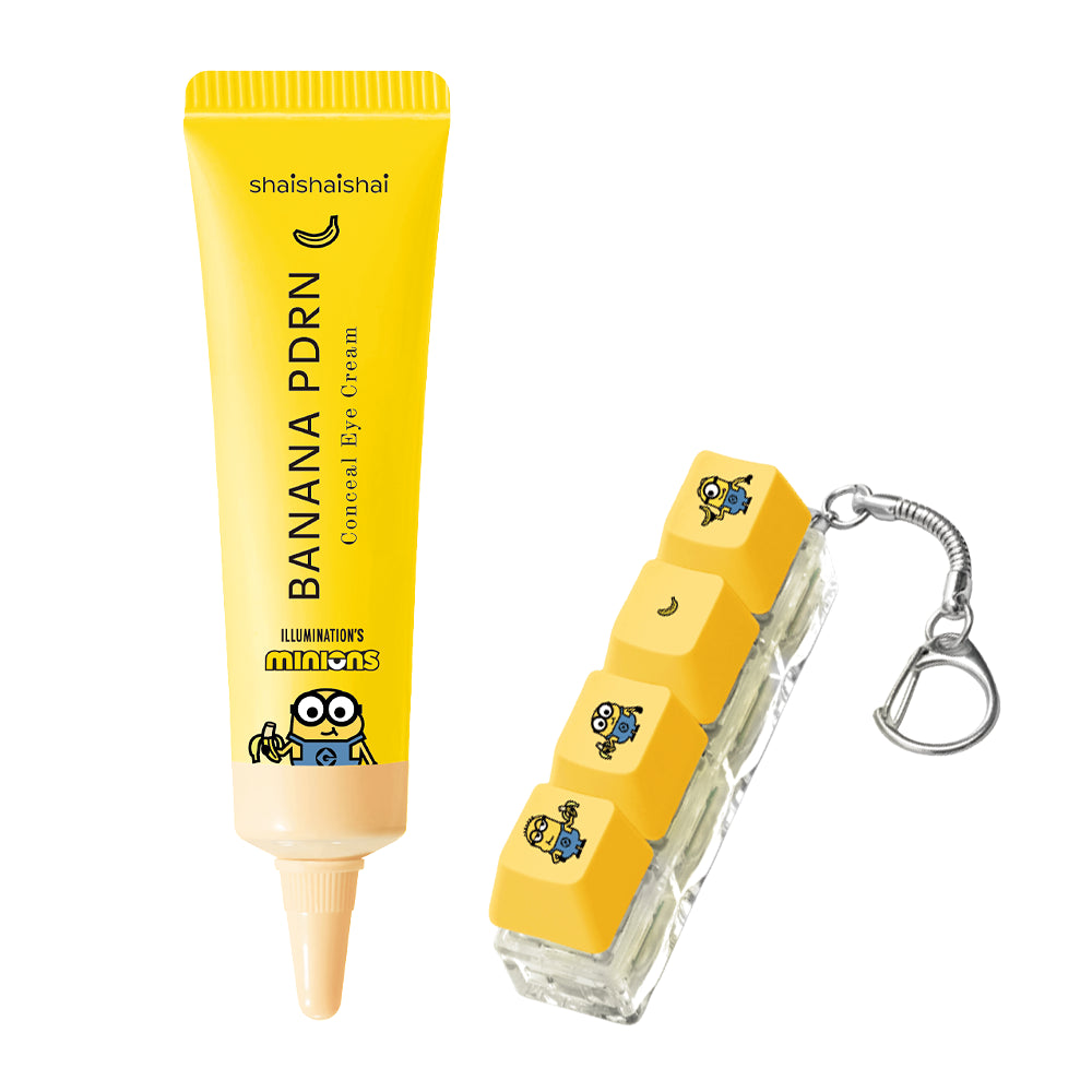 [Limited Edition/Dark Cover] SHAISHAISHAI Banana PDRN Conceal Eye Cream Vanilla 15g with Gift (+ Minions Keycap Keyring)