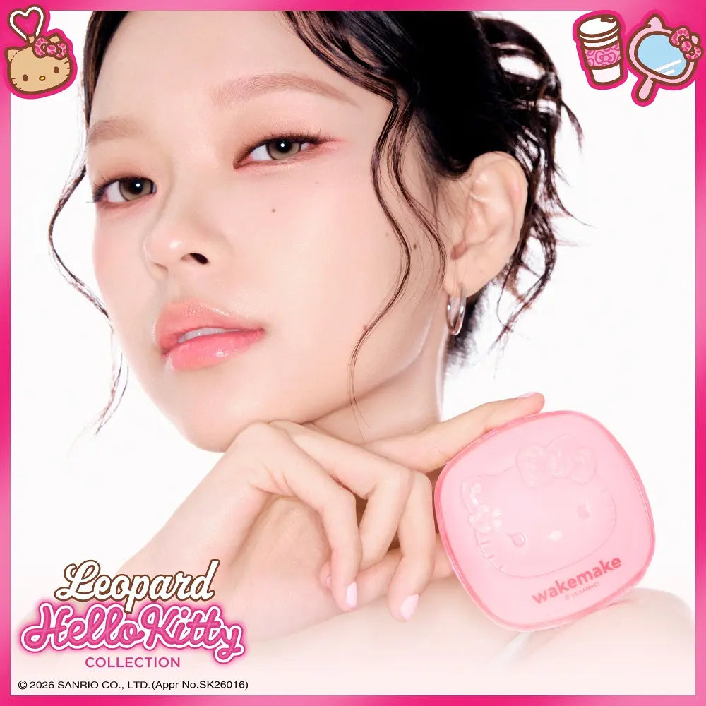 [Leopard Hello Kitty] WAKE MAKE Skin Perfecting Cover Cushion