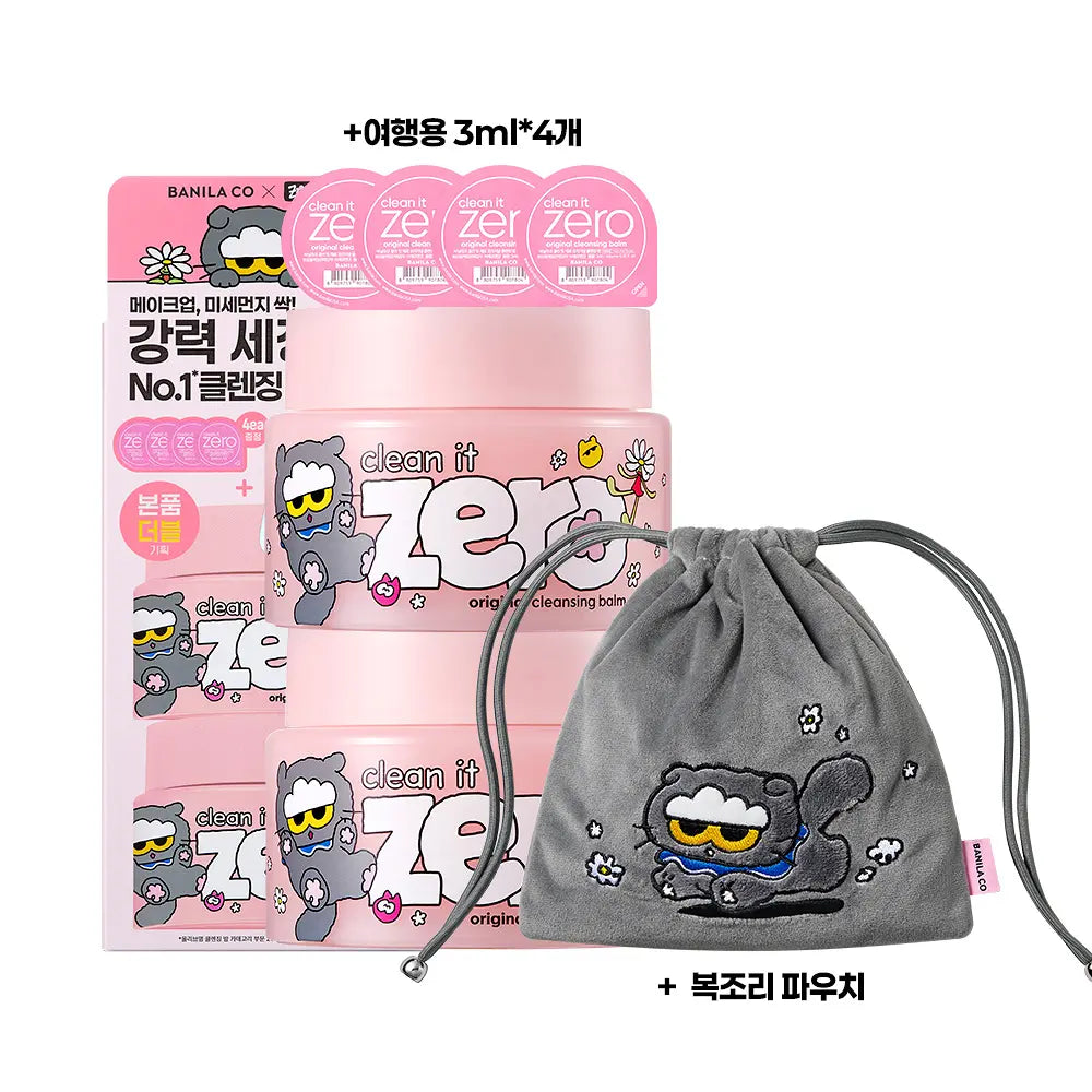 [Zo&Friends X Banila Co] Clean It Zero Original Cleansing Balm 100ml Double Set with Gift (+3ml*4ea+Drawstring Pouch)
