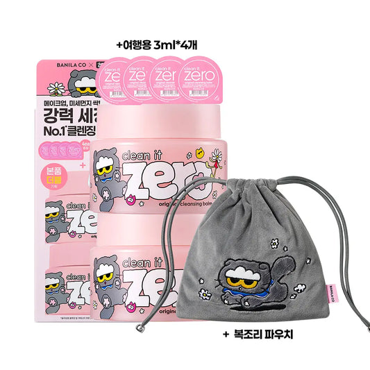 [Zo&Friends X Banila Co] Clean It Zero Original Cleansing Balm 100ml Double Set with Gift (+3ml*4ea+Drawstring Pouch)