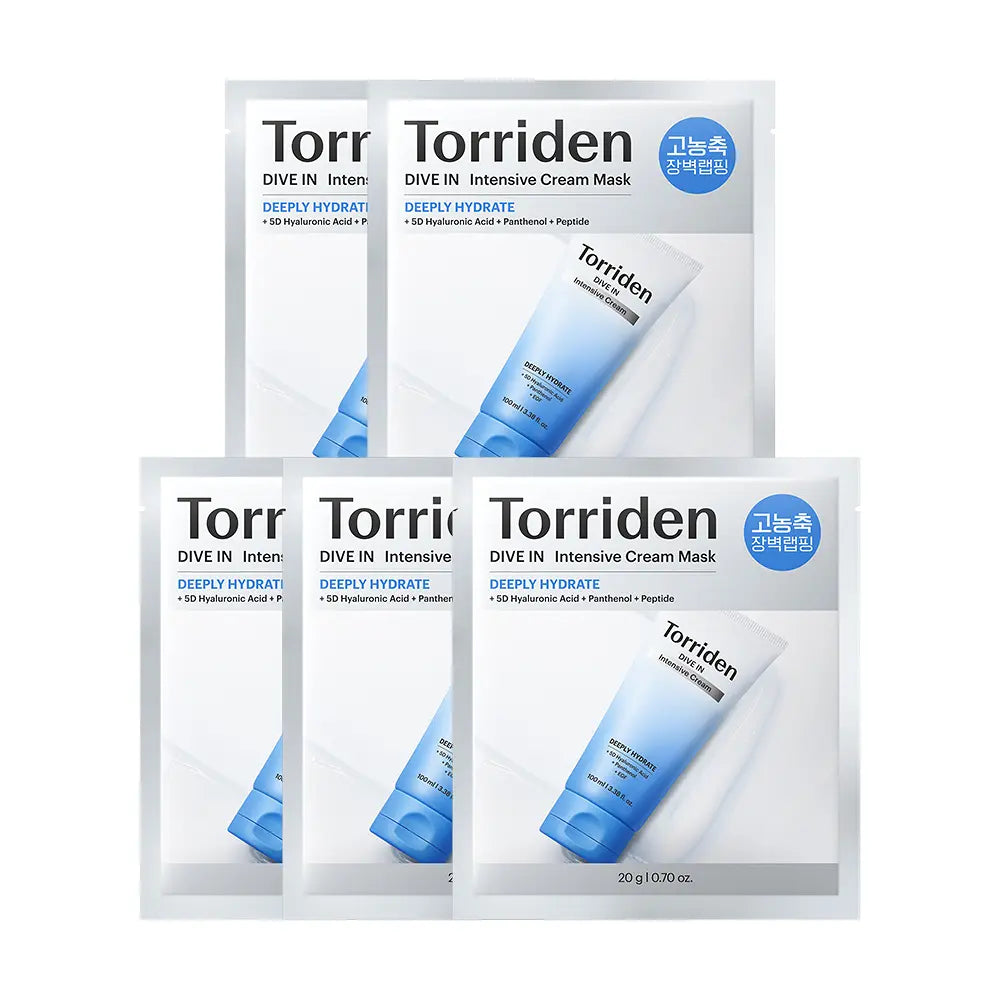 [Cortis Pick] Torriden Dive-in Low Molecular Hyaluronic Acid Intensive Cream Wrapping Mask 4-Pack with Gift (+1 Pack)