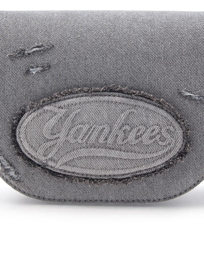 [Aespa Karina Pick] MLB  Lettering Vintage Denim Crossbody Bag