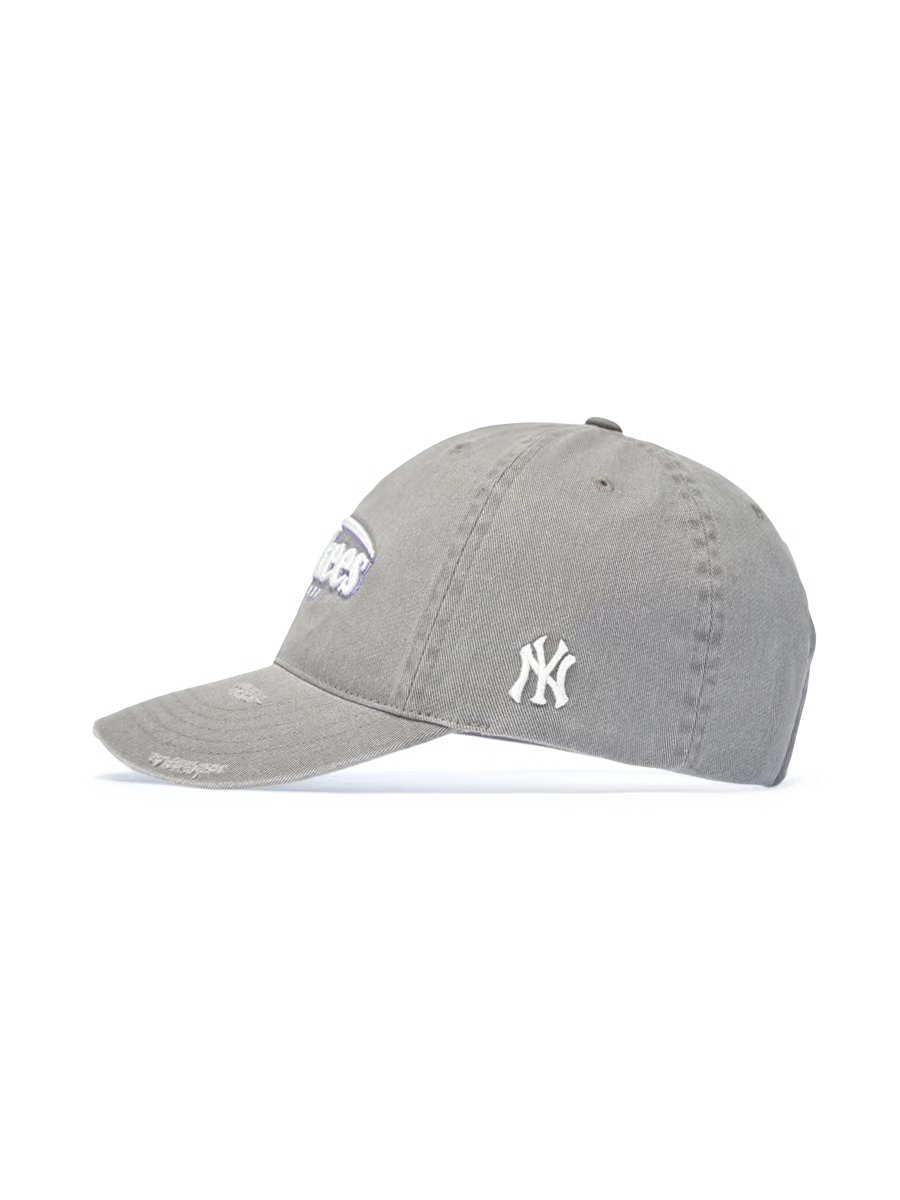 [Ive Gaeul Worn] MLB Vintage Damaged Curve Logo Unstructured Ball Cap New York Yankees
