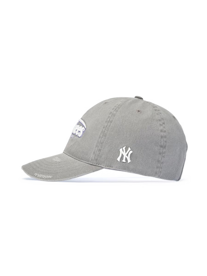 [Ive Gaeul Worn] MLB Vintage Damaged Curve Logo Unstructured Ball Cap New York Yankees