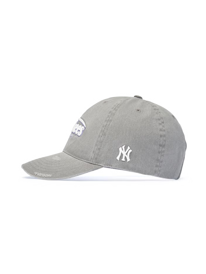 [Aespa Karina Pick] 26SS MLB Vintage Damage Curve Logo Unstructured Ball Cap New York Yankees