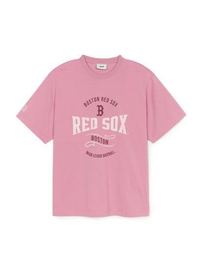 [Aespa Karina Pick] MLB Varsity Vintage Color Graphic Overfit Short Sleeve T-Shirt
