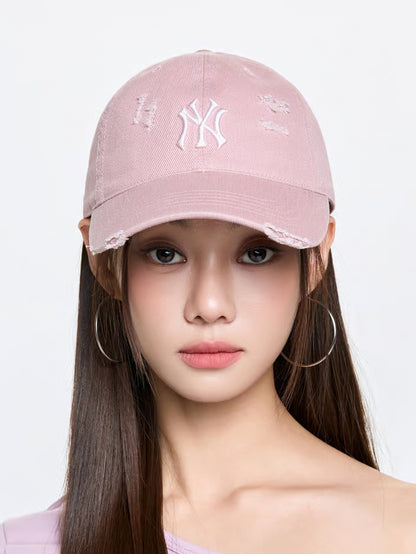 [Aespa Karina Pick] 26SS MLB Damage Washed Unstructured Ball Cap New York Yankees