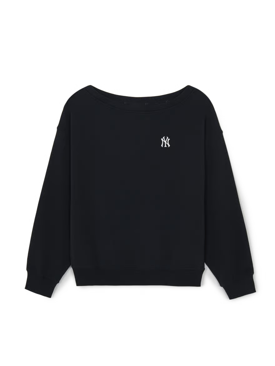 [Aespa Karina & Ive Gaeul Pick] 26SS MLB Women's Basic Off-Shoulder Sweatshirt New York Yankees