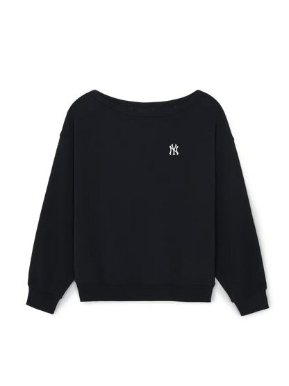 [Aespa Karina & Ive Gaeul Pick] 26SS MLB Women's Basic Off-Shoulder Sweatshirt New York Yankees