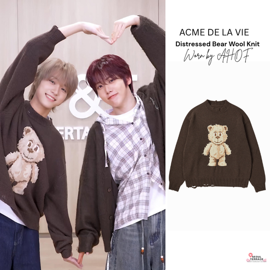 AHOF X ADLV Distressed Bear Wool Knit