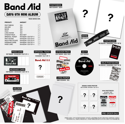 DAY6 9th Mini Album Band Aid (Rock Band ver., Band Aid ver.)