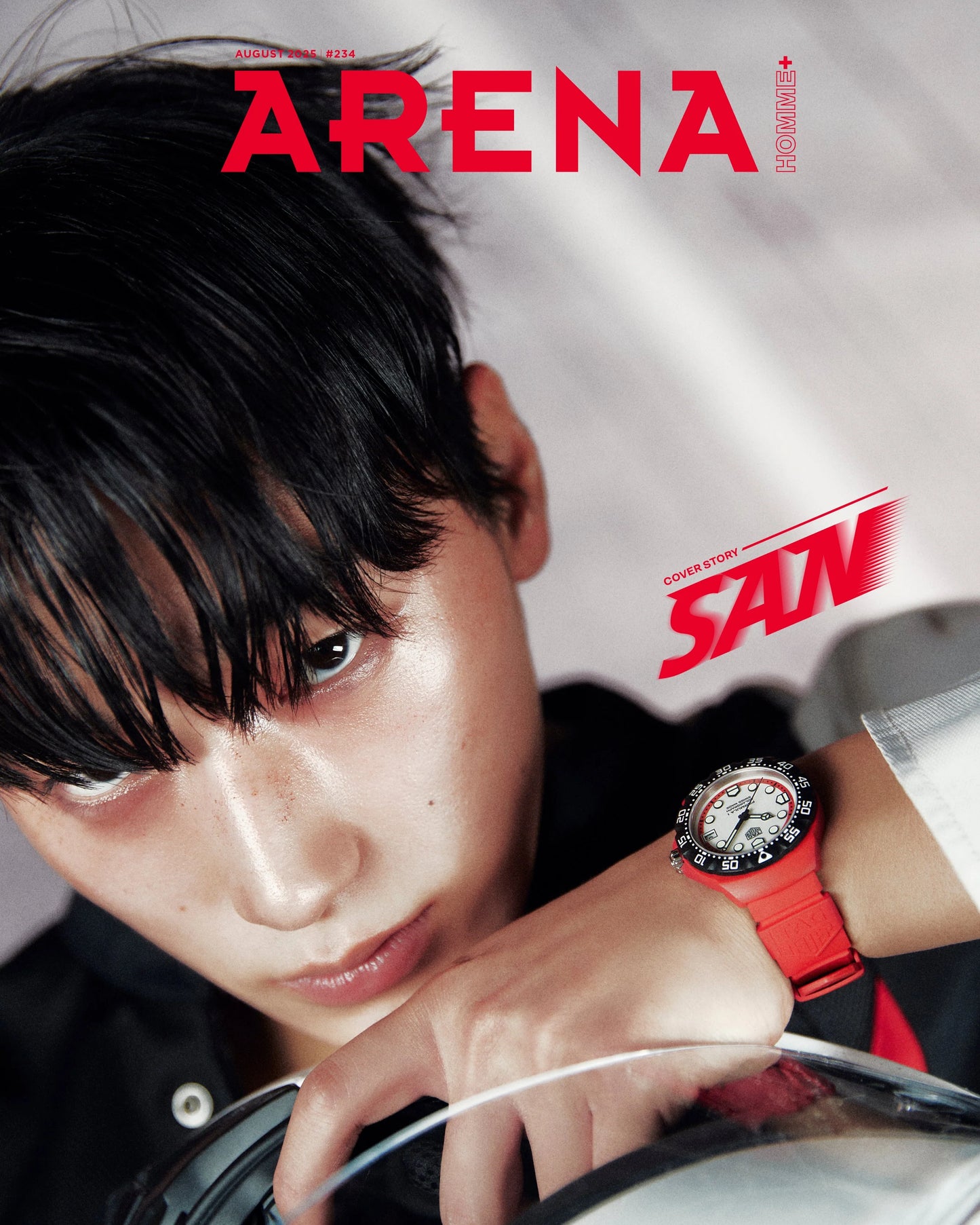 ARENA HOMME+ KOREA MAGAZINE 2025.08 (COVER : ATEEZ SAN)