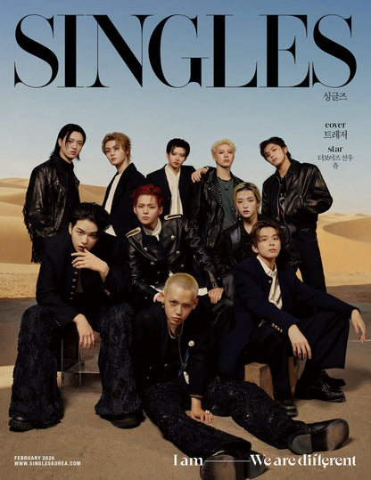 TREASURE - Singles Korea Magazine February 2026 Issue with FREE Special Poster - Random Cover