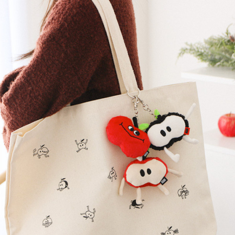 BTS JIN - IGIN Apple Doll Keychain 3-piece SET (Red + Half + Black)