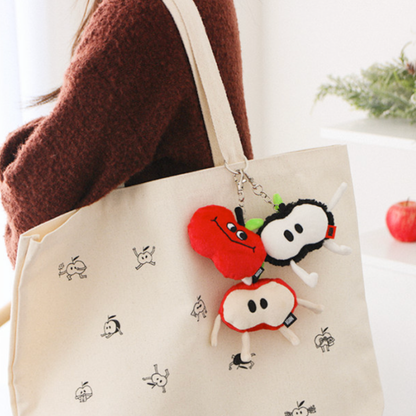 BTS JIN - IGIN Apple Doll Keychain 3-piece SET (Red + Half + Black)