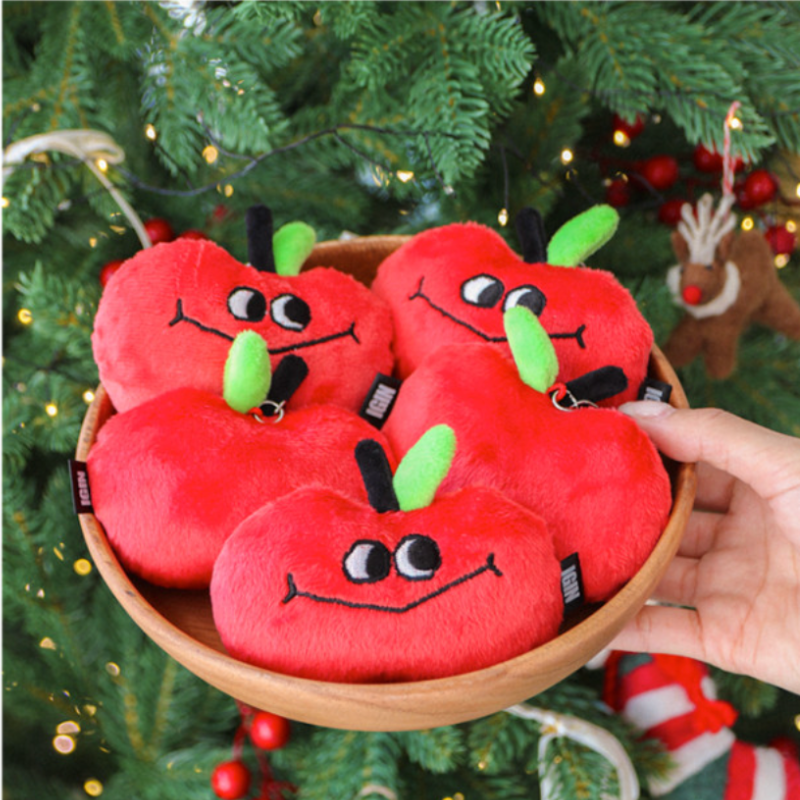 BTS JIN - IGIN Apple Doll Keychain 3-piece SET (Red + Half + Black BTS JIN - IGIN Apple Doll Keychain 3-piece SET (Red + Half + Black