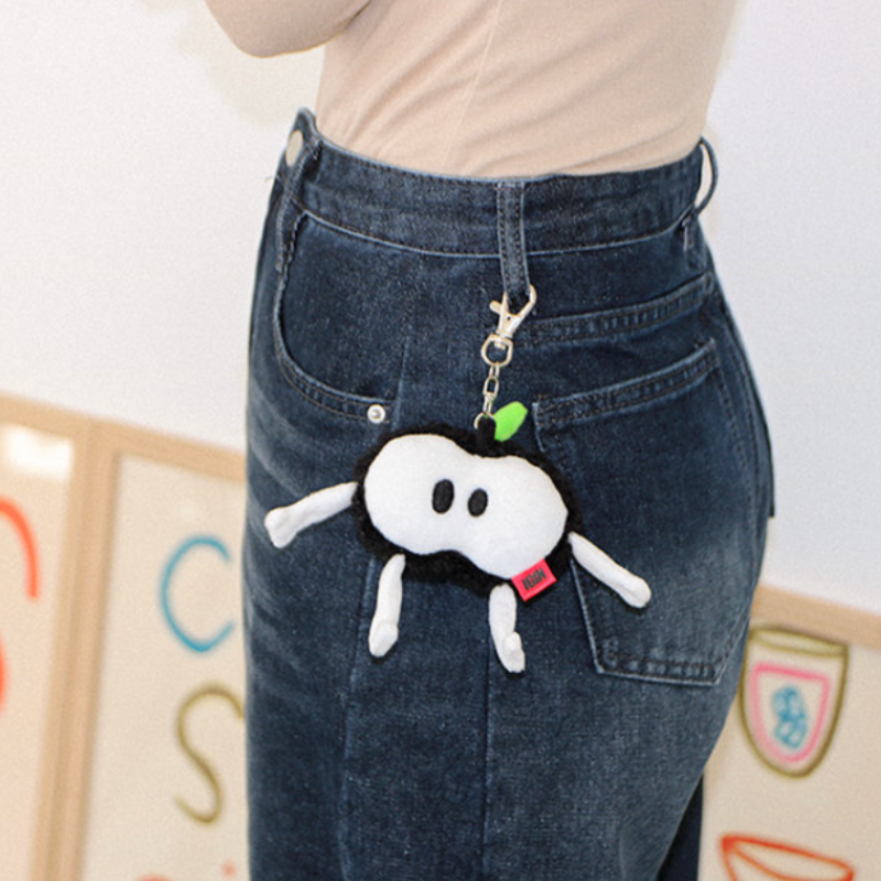 BTS JIN - IGIN Apple Doll Keychain 3-piece SET (Red + Half + Black)