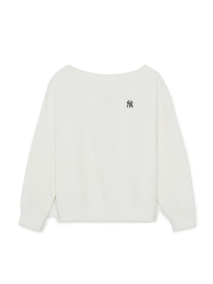 [Aespa Karina & Ive Gaeul Pick] 26SS MLB Women's Basic Off-Shoulder Sweatshirt New York Yankees