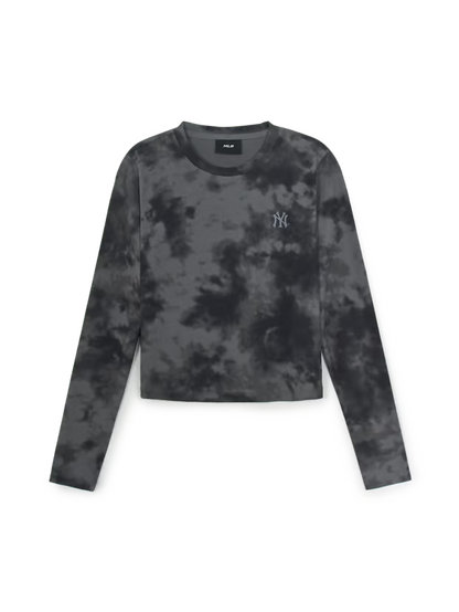 [Karina Pick] 25FW MLB Women's Basic Vintage Pattern Slim Fit Long Sleeve T-Shirt New York Yankees