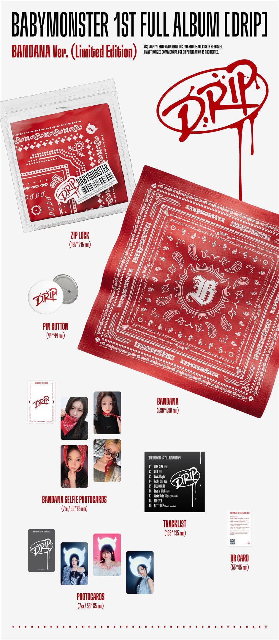 BABYMONSTER - 1st FULL ALBUM [DRIP][BANDANA Ver.] (Limited Edition)