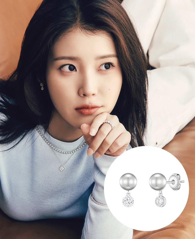 IU X J.ESTINA - BASIC PERLINA Gray Pearl Earrings