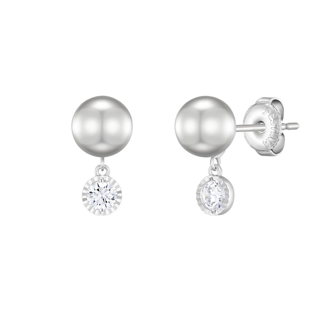 IU X J.ESTINA - BASIC PERLINA Gray Pearl Earrings