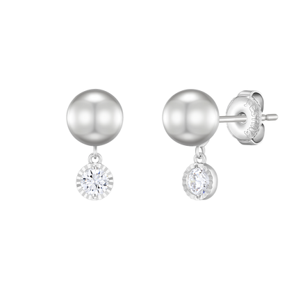 IU X J.ESTINA - BASIC PERLINA Gray Pearl Earrings