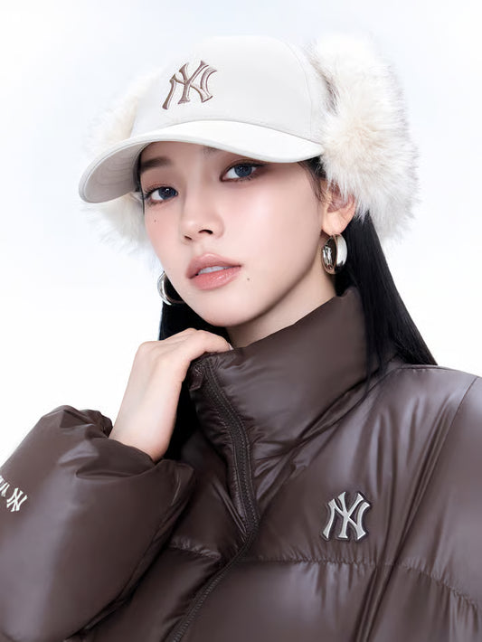 [Aespa Karina Pick] MLB Vintage Fur Earflap Cap New York Yankees