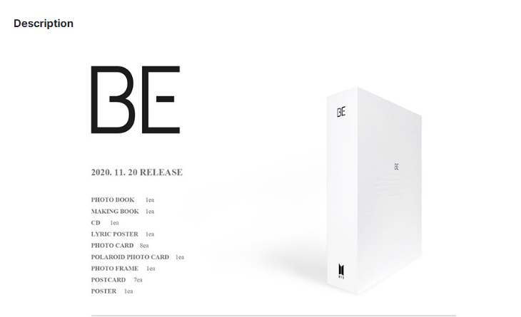 BTS 'BE' Album