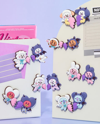 BTS BT21 SILICONE MAGNET SET (2PCS) ANGEL & VILLAIN