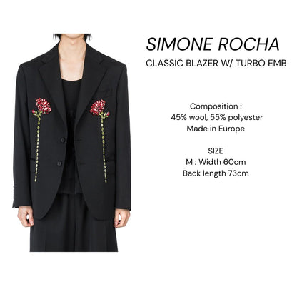 BTS JIN Seen Worn SIMONE ROCHA’s Classic Blazer Turbo Embroidery