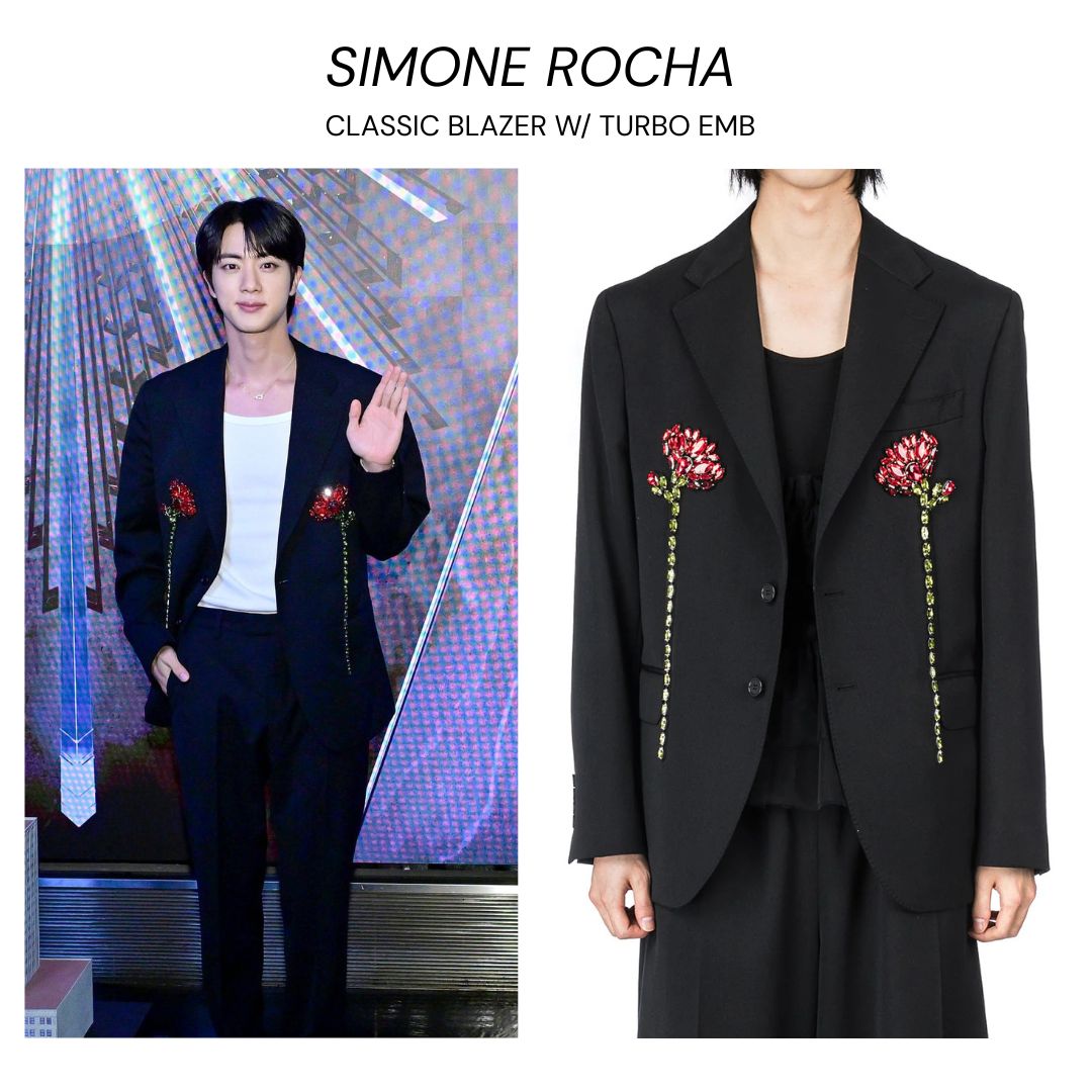 BTS Jin Wears SIMONE ROCHA Turbo Blazer – Seen Look – SEOUL