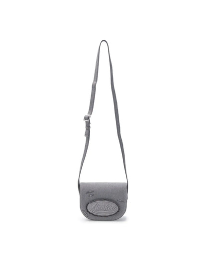 [Aespa Karina Pick] MLB  Lettering Vintage Denim Crossbody Bag