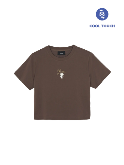 [Aespa Karina Worn] 26 Summer MLB Women's Sheriff Logo Point Comfortable Crop Short Sleeve T-Shirt