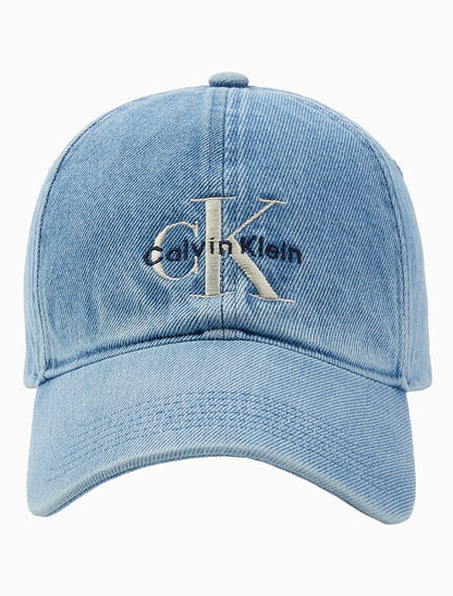 [BTS Jungkook Worn] Calvin Klein Jeans Unisex Monogram Denim Embroidered Ball Cap