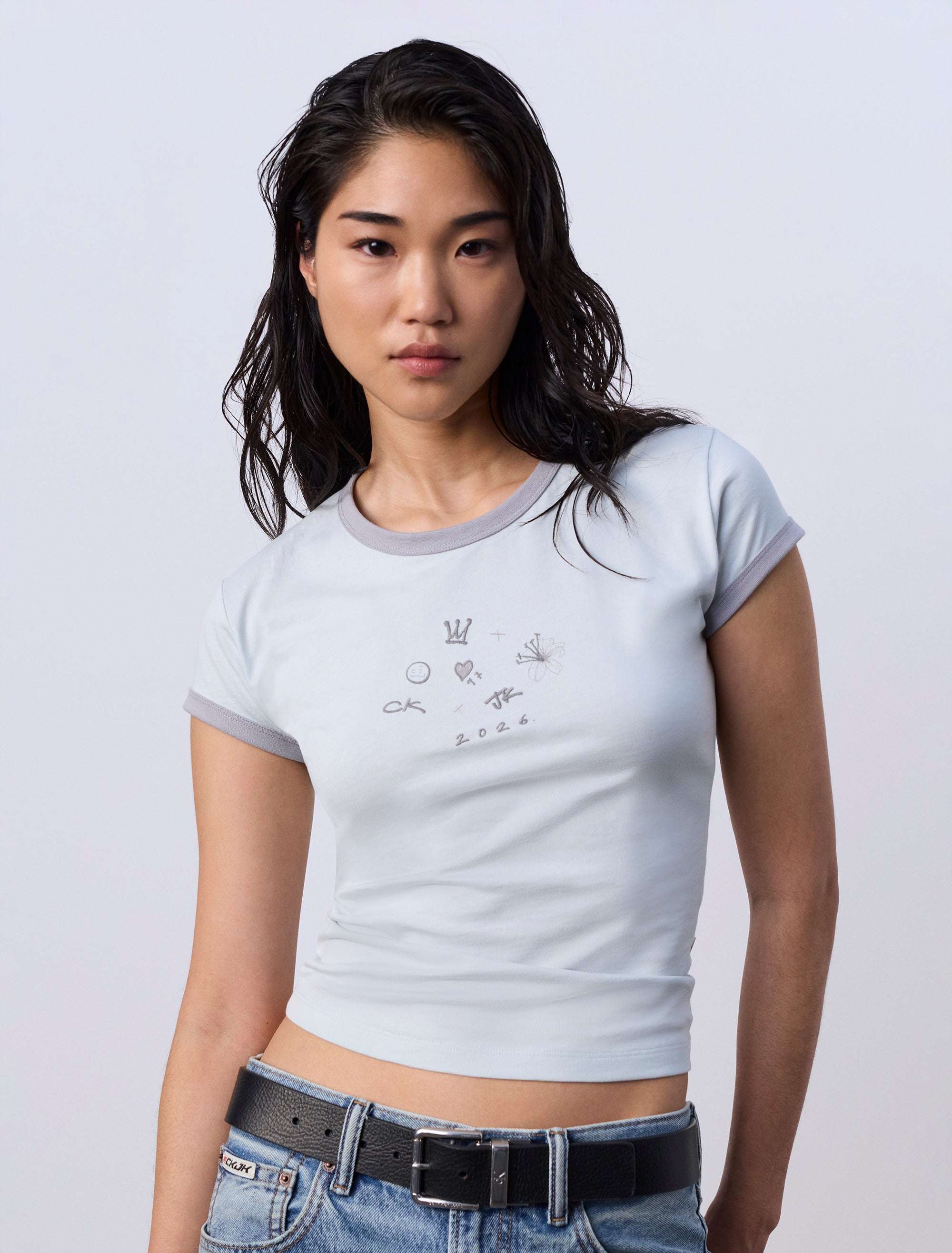 BTS JUNGKOOK] - CKJK CALVIN KLEIN COLLAB - Women's Graphic Ringer