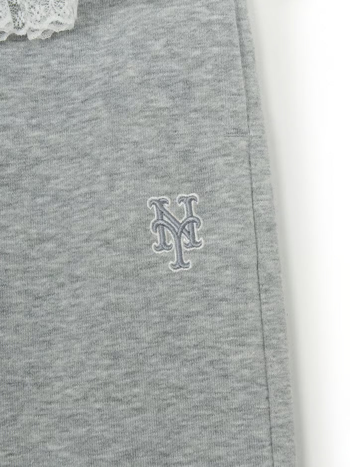 [Aespa Karina Pick] 26SS MLB omen's Basic Lace Ruffle Semi-Wide Pants New York Mets