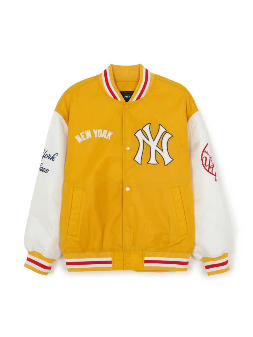 [Aespa Karina, TWS & Ive Gaeul Pick] 26SS MLB Signature Nylon Varsity Jacket New York Yankees