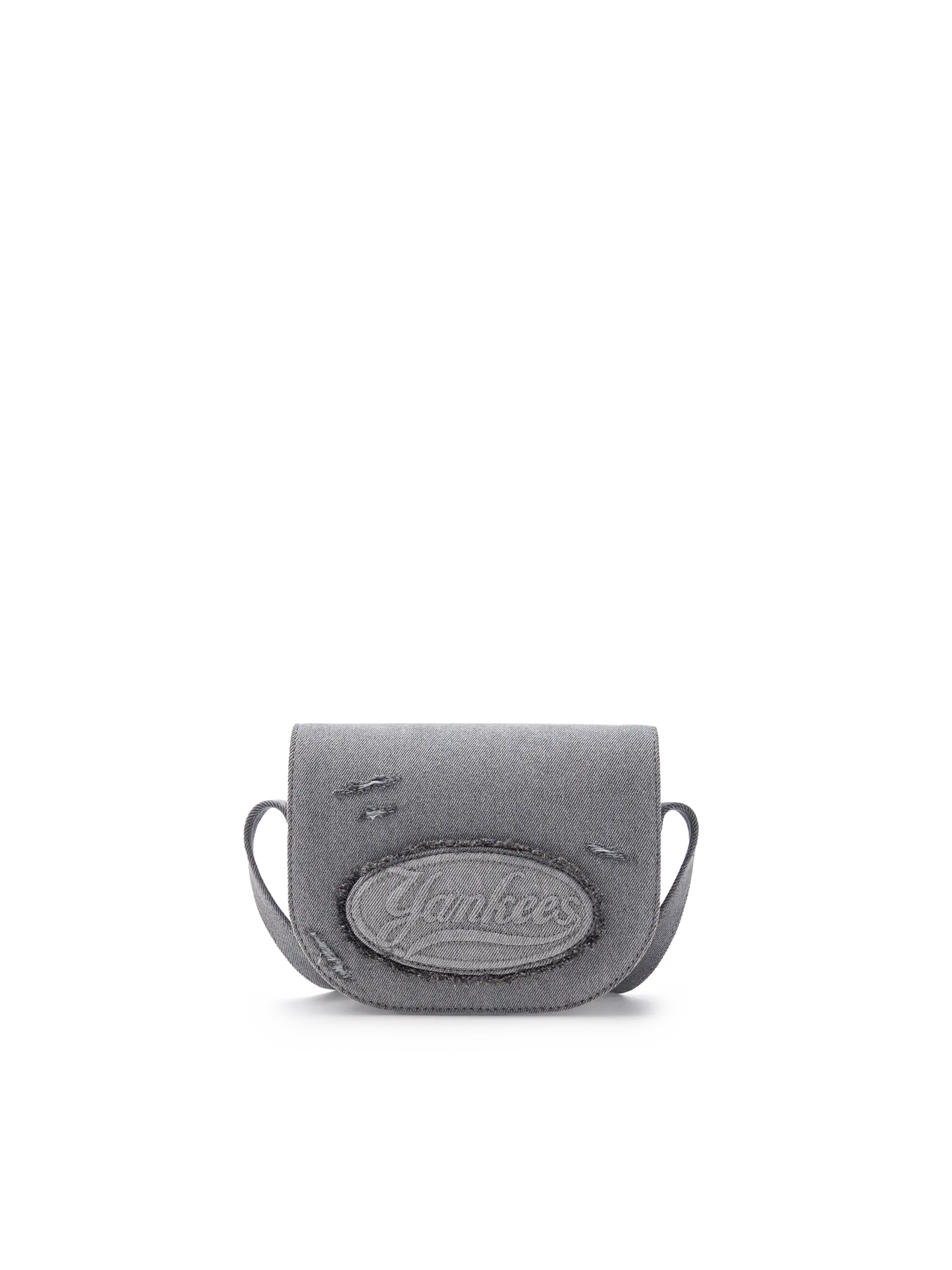 [Aespa Karina Pick] MLB  Lettering Vintage Denim Crossbody Bag